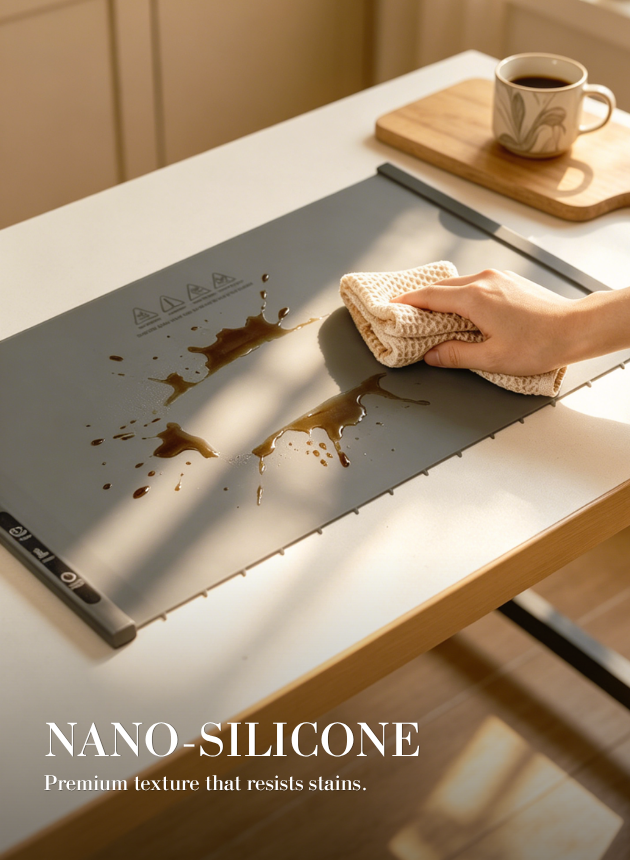 TFK Signature foldable warming tray on a cream countertop showing its 3cm architectural profile