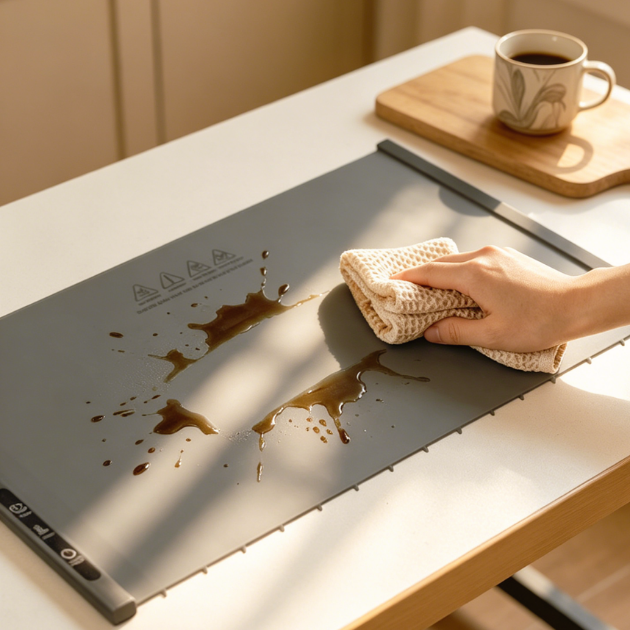 warming tray safe for babies — close-up of food-grade silicone surface on TFK Electric Warming Tray
